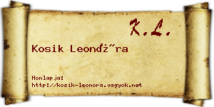 Kosik Leonóra névjegykártya
